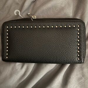 Elegant Black Wallet with Stud Accents